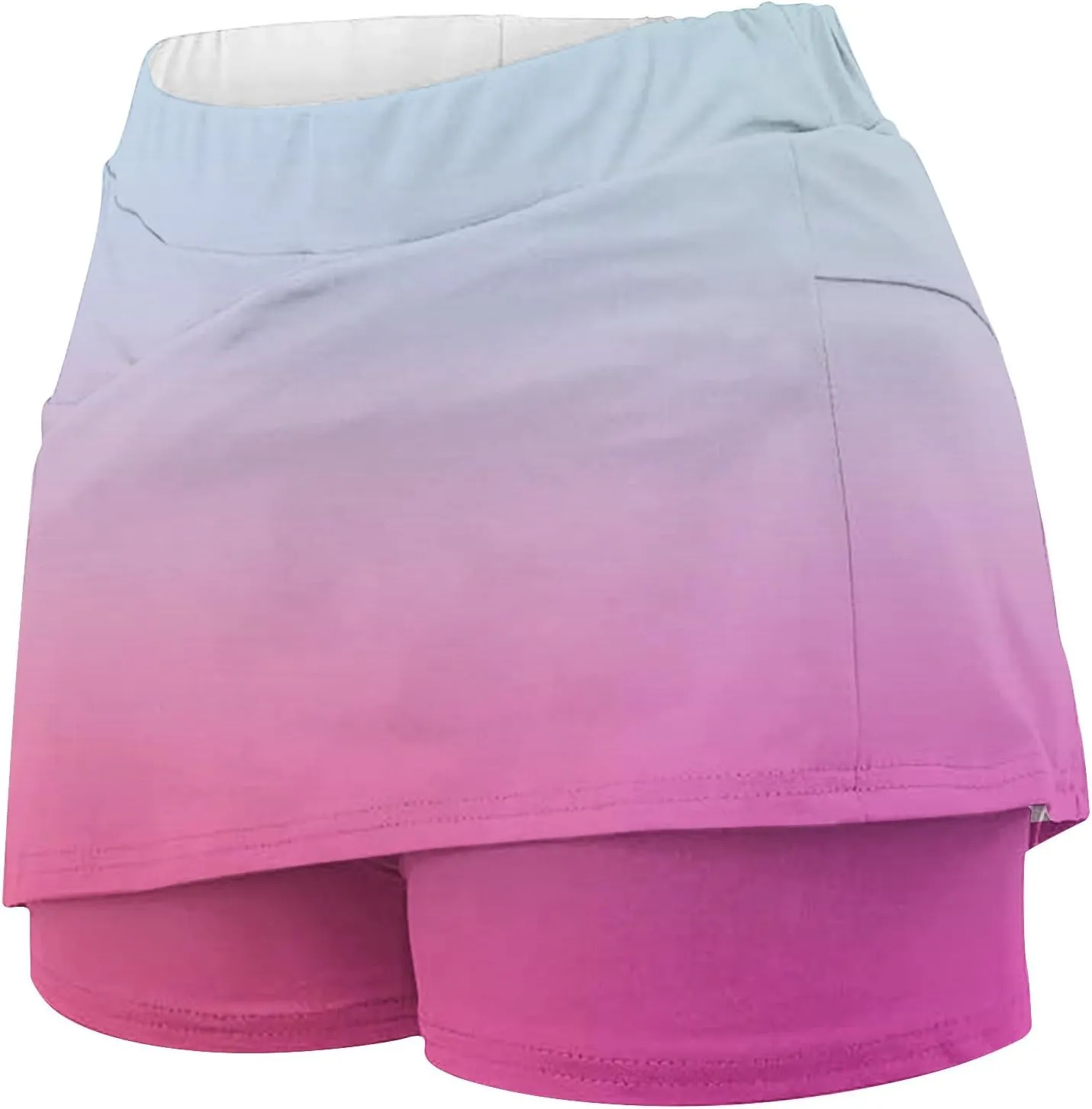 Plus Size Skorts for Women Built-in Shorts High Waist Workout Tennis Skirts 2025 Trendy Tie-Dye Print Athletic Shorts