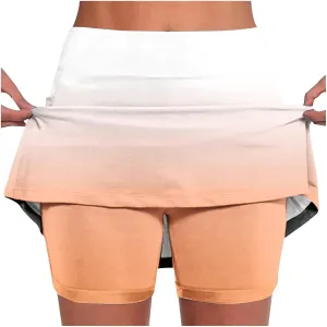 Plus Size Skorts for Women Built-in Shorts High Waist Workout Tennis Skirts 2025 Trendy Tie-Dye Print Athletic Shorts