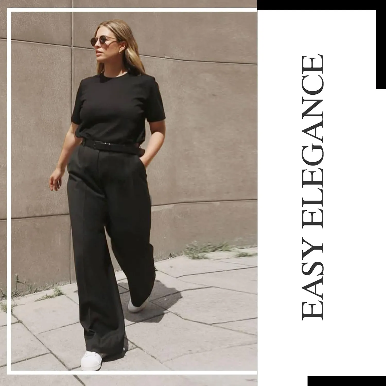 Plus Size Women's Wide-Leg Dress Pants - High Waisted Capri for Business Casual,Work Clothes for Office