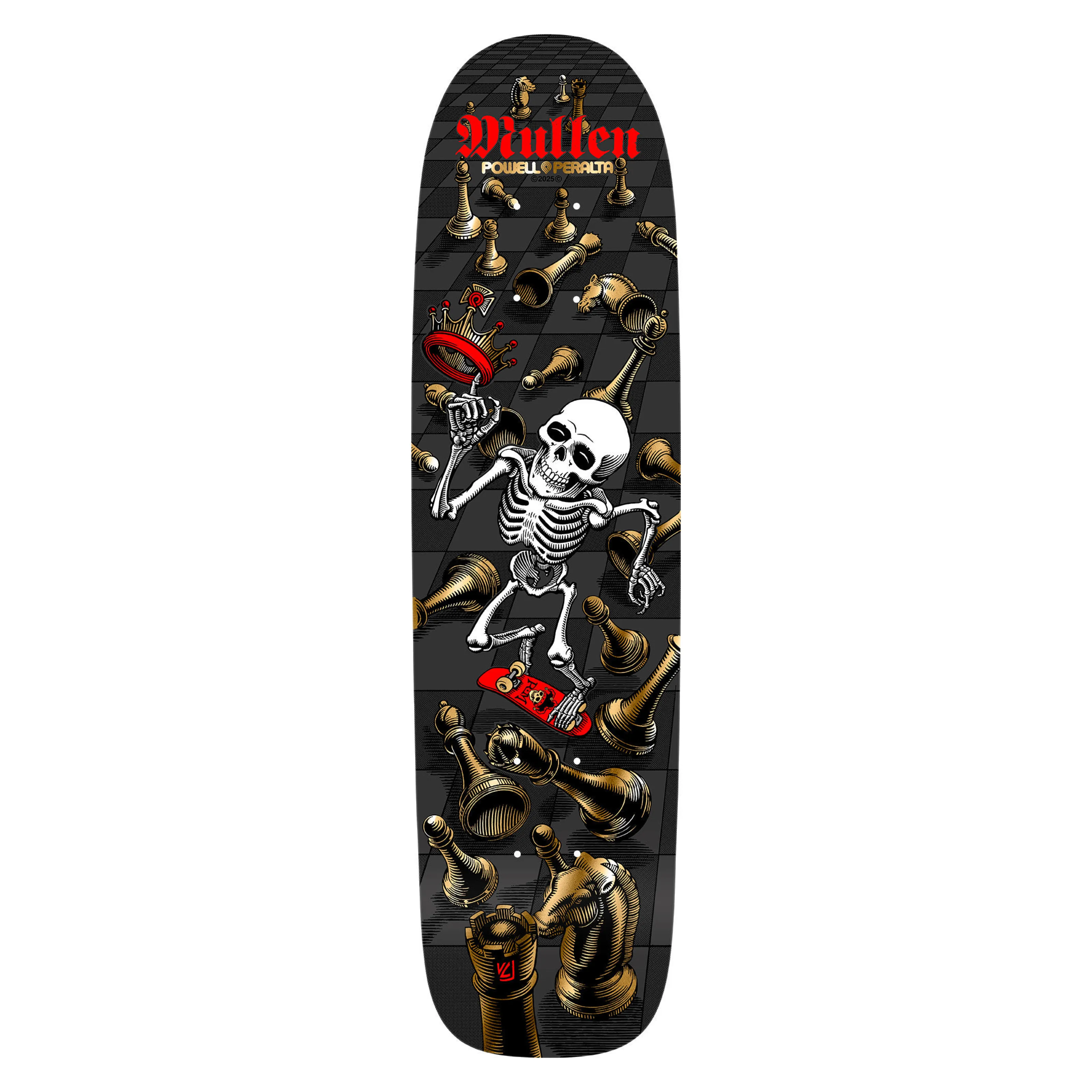 Powell Peralta Bones Brigade Series 16 Rodney Mullen Chess Board Satin Black Deck 7.4