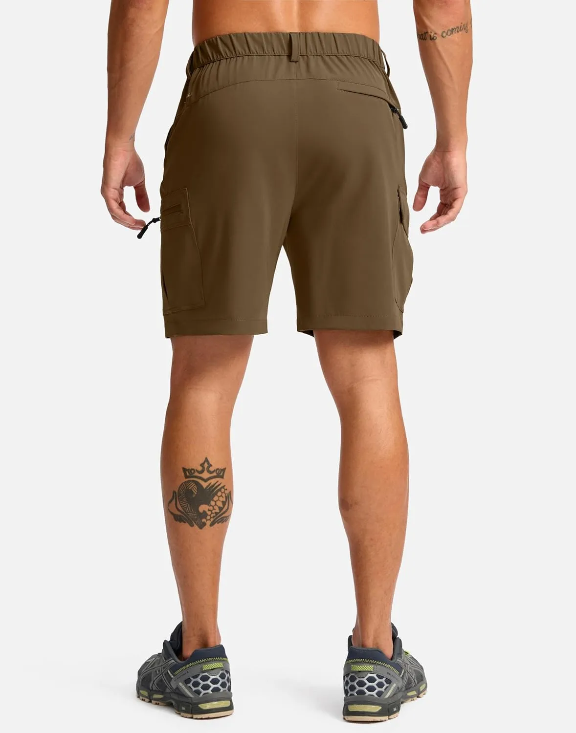 Pudolla Men's Hiking Cargo Shorts 7" Lightweight Quick Dry Casual Work Shorts for Men Summer Travel Golf with 5 Pockets