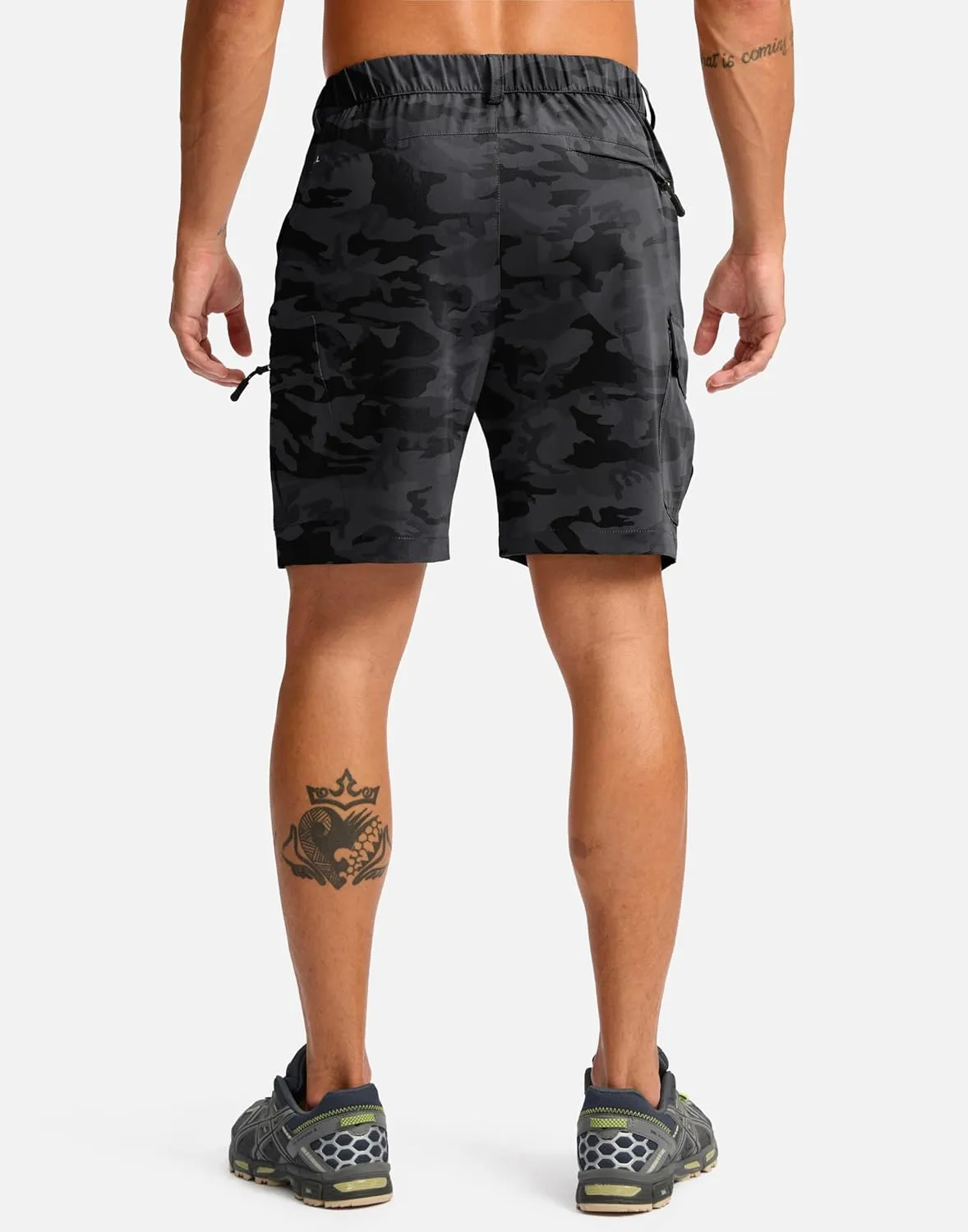 Pudolla Men's Hiking Cargo Shorts 7" Lightweight Quick Dry Casual Work Shorts for Men Summer Travel Golf with 5 Pockets