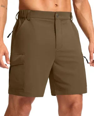 Pudolla Men's Hiking Cargo Shorts 7" Lightweight Quick Dry Casual Work Shorts for Men Summer Travel Golf with 5 Pockets