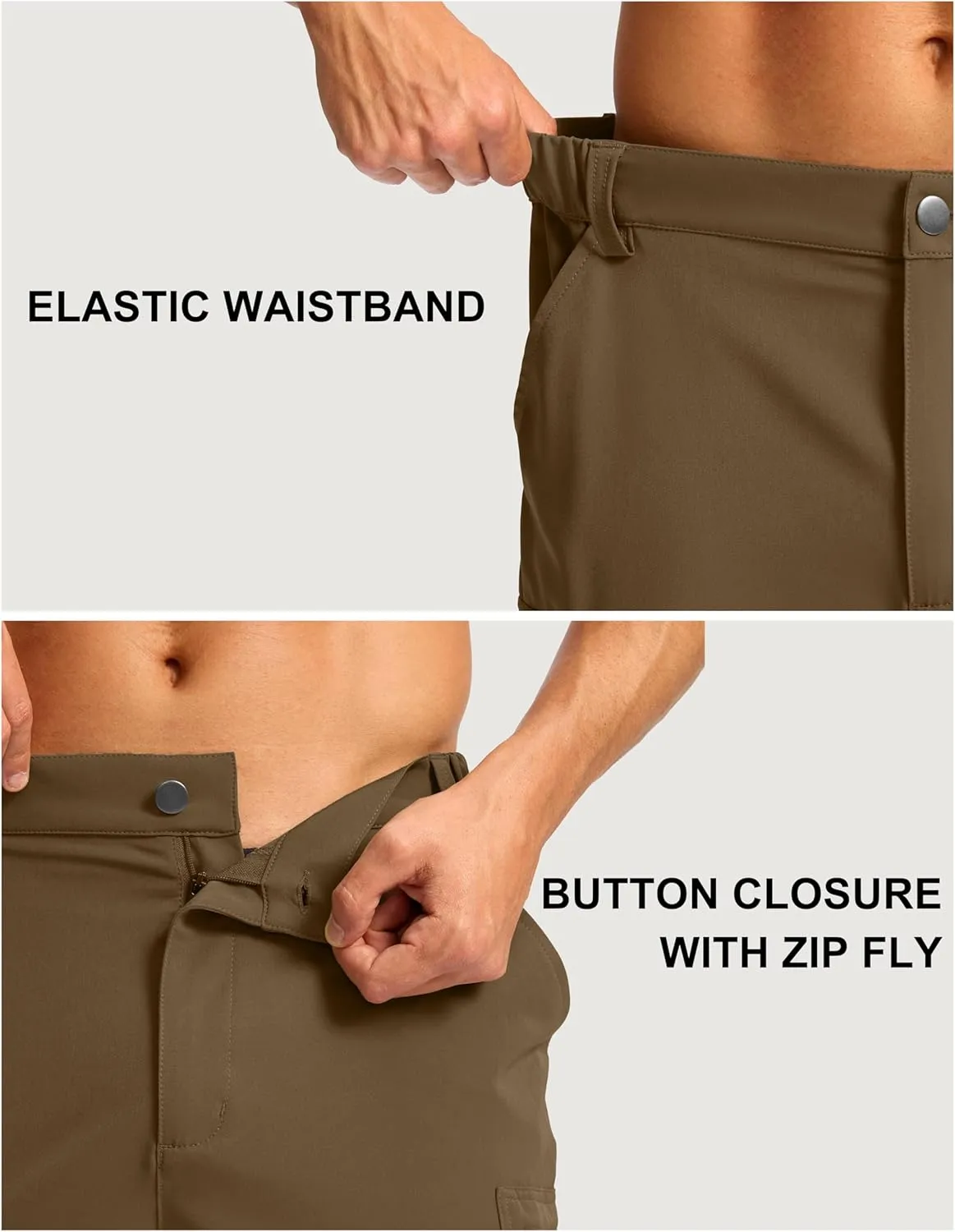 Pudolla Men's Hiking Cargo Shorts 7" Lightweight Quick Dry Casual Work Shorts for Men Summer Travel Golf with 5 Pockets