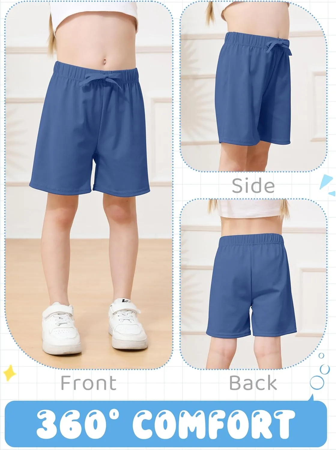 Resinta 4 Packs Unisex Baby Toddler Cotton Shorts Baby Pull-on Shorts with Drawstring Soft Summer Clothes for Daily Wear