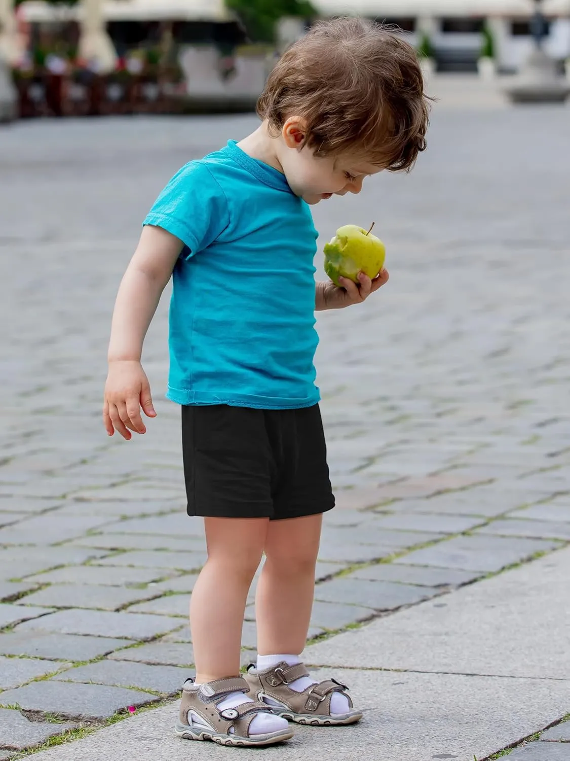 Resinta 4 Packs Unisex Baby Toddler Cotton Shorts Baby Pull-on Shorts with Drawstring Soft Summer Clothes for Daily Wear