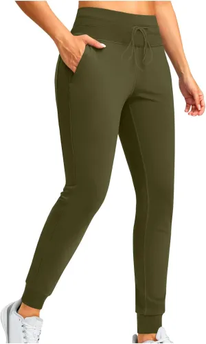 RKSTN Womens Fall Winter Yoga Pants Fleece Lined Leggings High Waist Drawstring Stretchy Sports Running Fitness Pant