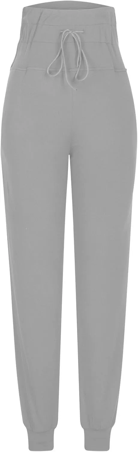 RKSTN Womens Fall Winter Yoga Pants Fleece Lined Leggings High Waist Drawstring Stretchy Sports Running Fitness Pant
