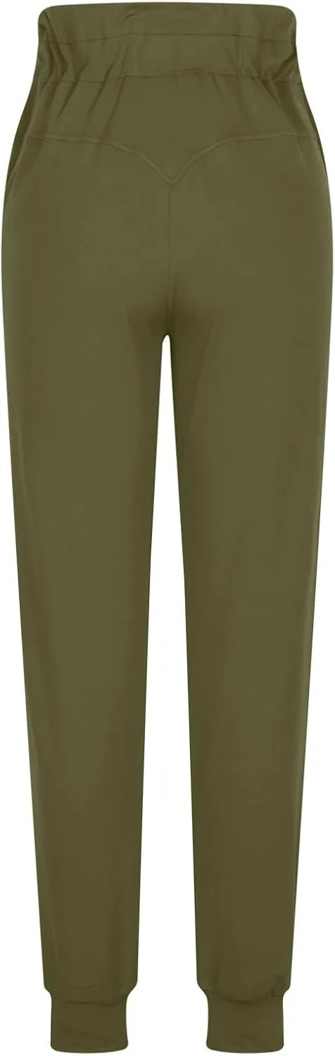 RKSTN Womens Fall Winter Yoga Pants Fleece Lined Leggings High Waist Drawstring Stretchy Sports Running Fitness Pant