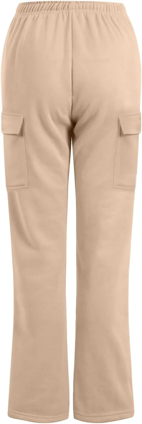 Scrub Pants for Women Workout Sweatpants High Waisted Baggy Casual Elastic Waist