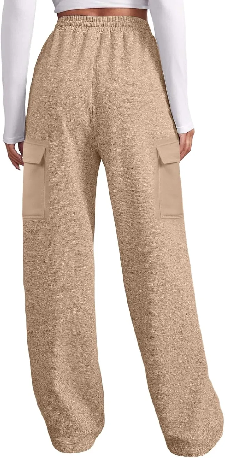 Scrub Pants for Women Workout Sweatpants High Waisted Baggy Casual Elastic Waist