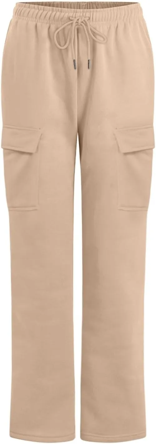 Scrub Pants for Women Workout Sweatpants High Waisted Baggy Casual Elastic Waist