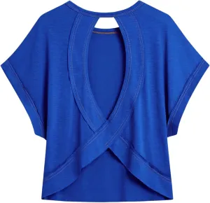 SOLY HUX 2024 Open Back Tops for Women Criss Cross Cut Out Tee Backless Casual Short Sleeve Round Neck T Shirt