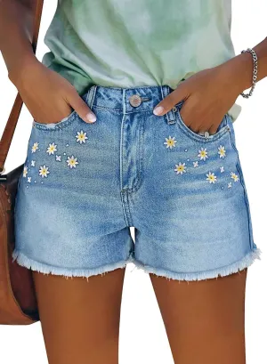 StunShow Women's Denim Shorts Mid Waist Jean Short
