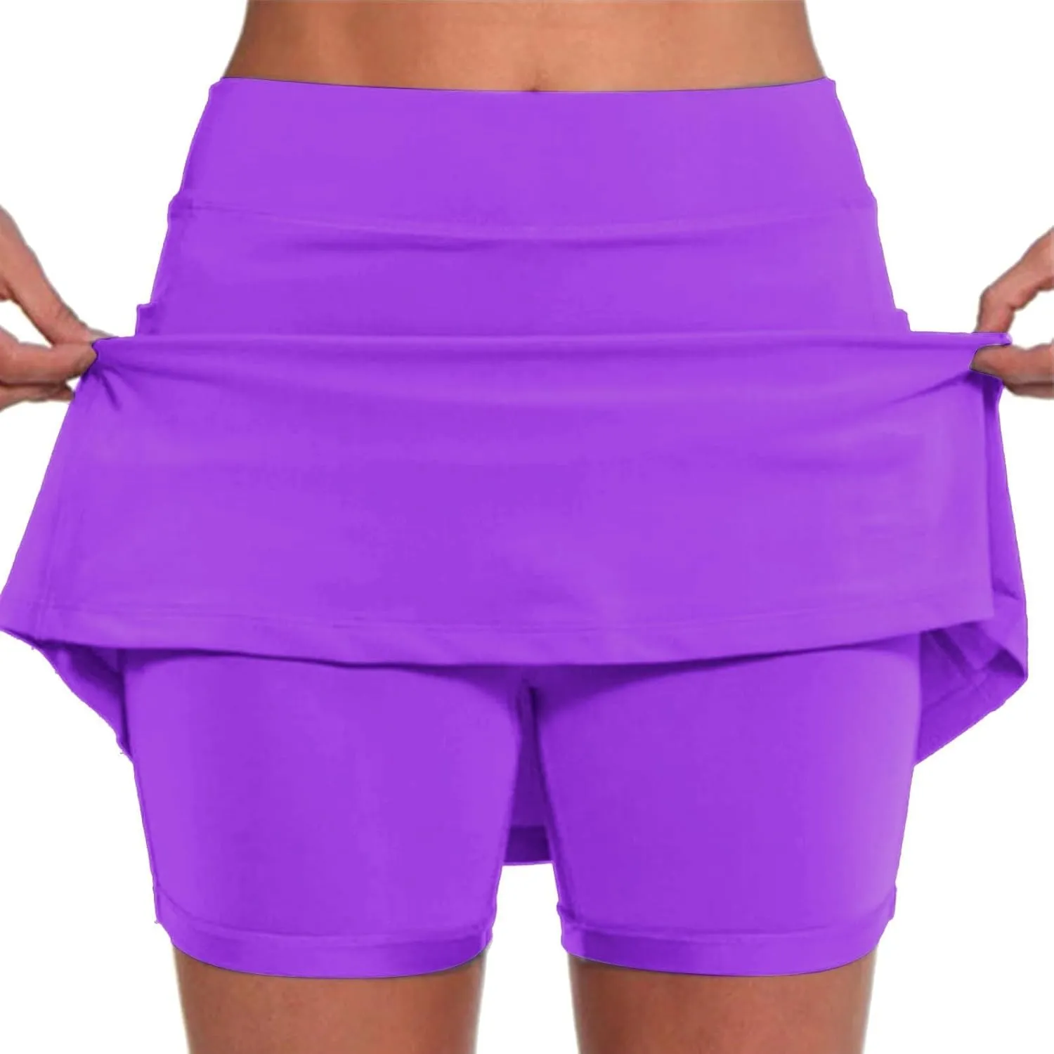 Summer Skorts for Women Tummy Control Athletic Sports Pants Casual Plus Size Tennis Skirts Running Shorts Golf Shorts