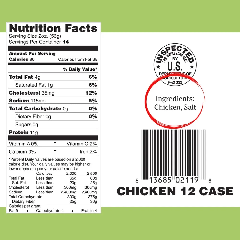 Survival Fresh Meats - Canned Chicken - full case