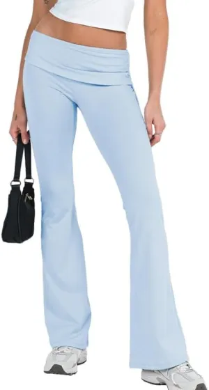 SVALIY Womens Flare Leggings Yoga Pants Women Fold Over Bootcut Lounge Workout Pant