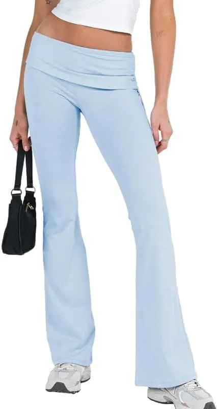 SVALIY Womens Flare Leggings Yoga Pants Women Fold Over Bootcut Lounge Workout Pant