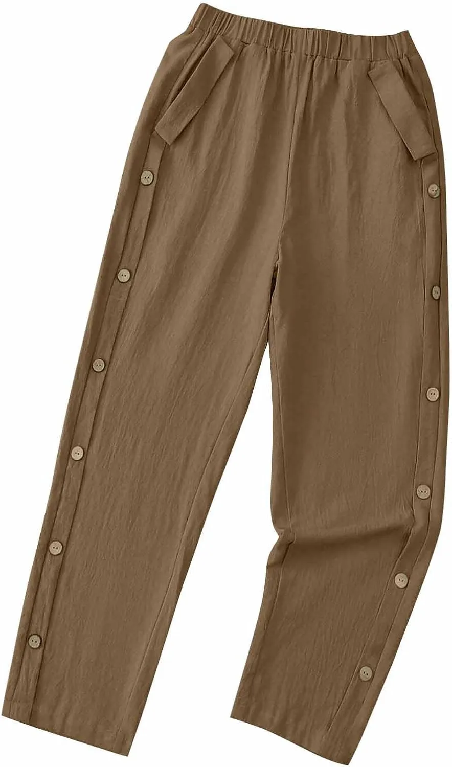 TARIENDY Women's Wide Leg Lounge Pants Womens Side Button Elastic Pants high Waist Comfy Trousers Summer Casual Outfits