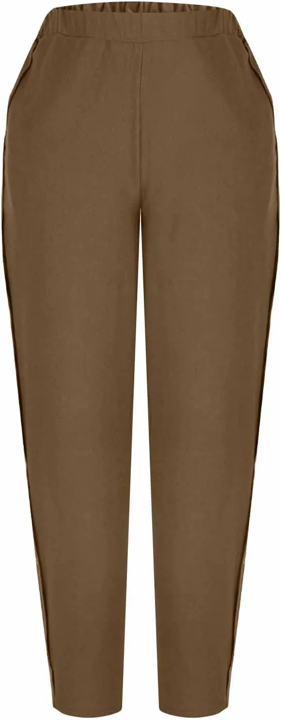 TARIENDY Women's Wide Leg Lounge Pants Womens Side Button Elastic Pants high Waist Comfy Trousers Summer Casual Outfits