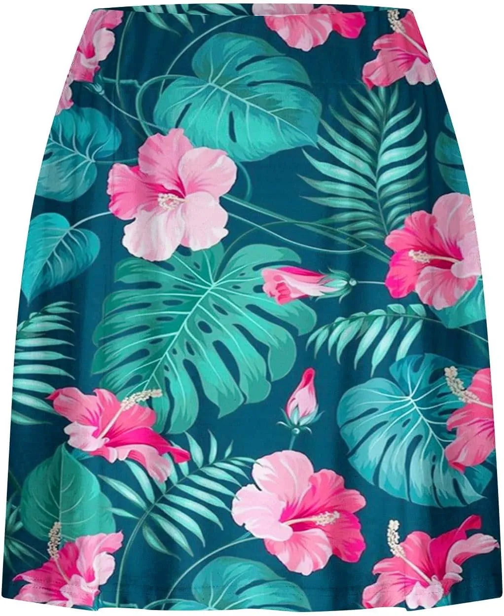 Tennis Skirt for Women High Waisted Tropical Print Athletic Skorts Lightweight Active Workout Shorts Fake 2 Piece