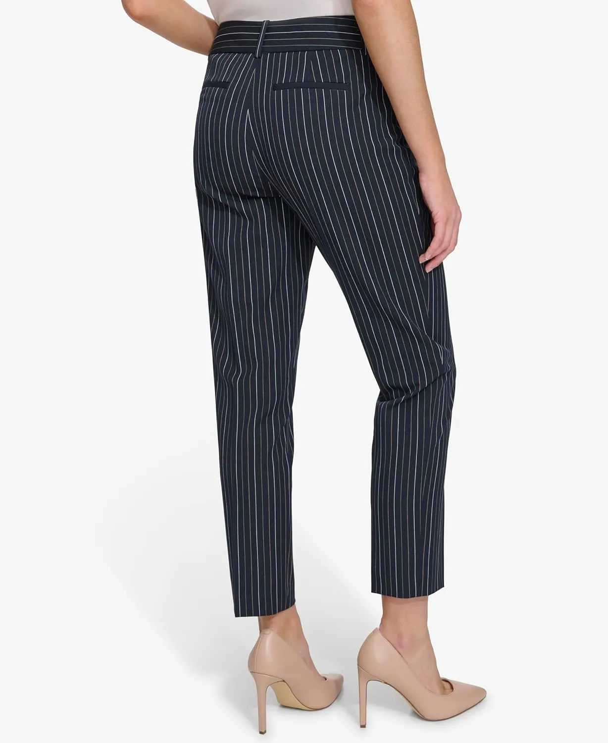 Tommy Hilfiger Women's Slim Fit Pinstripe Print Trousers