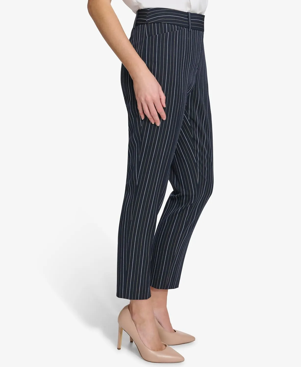Tommy Hilfiger Women's Slim Fit Pinstripe Print Trousers