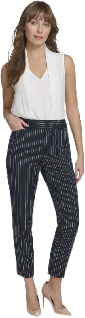 Tommy Hilfiger Women's Slim Fit Pinstripe Print Trousers