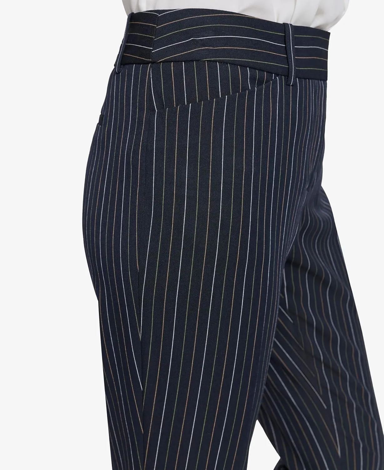 Tommy Hilfiger Women's Slim Fit Pinstripe Print Trousers