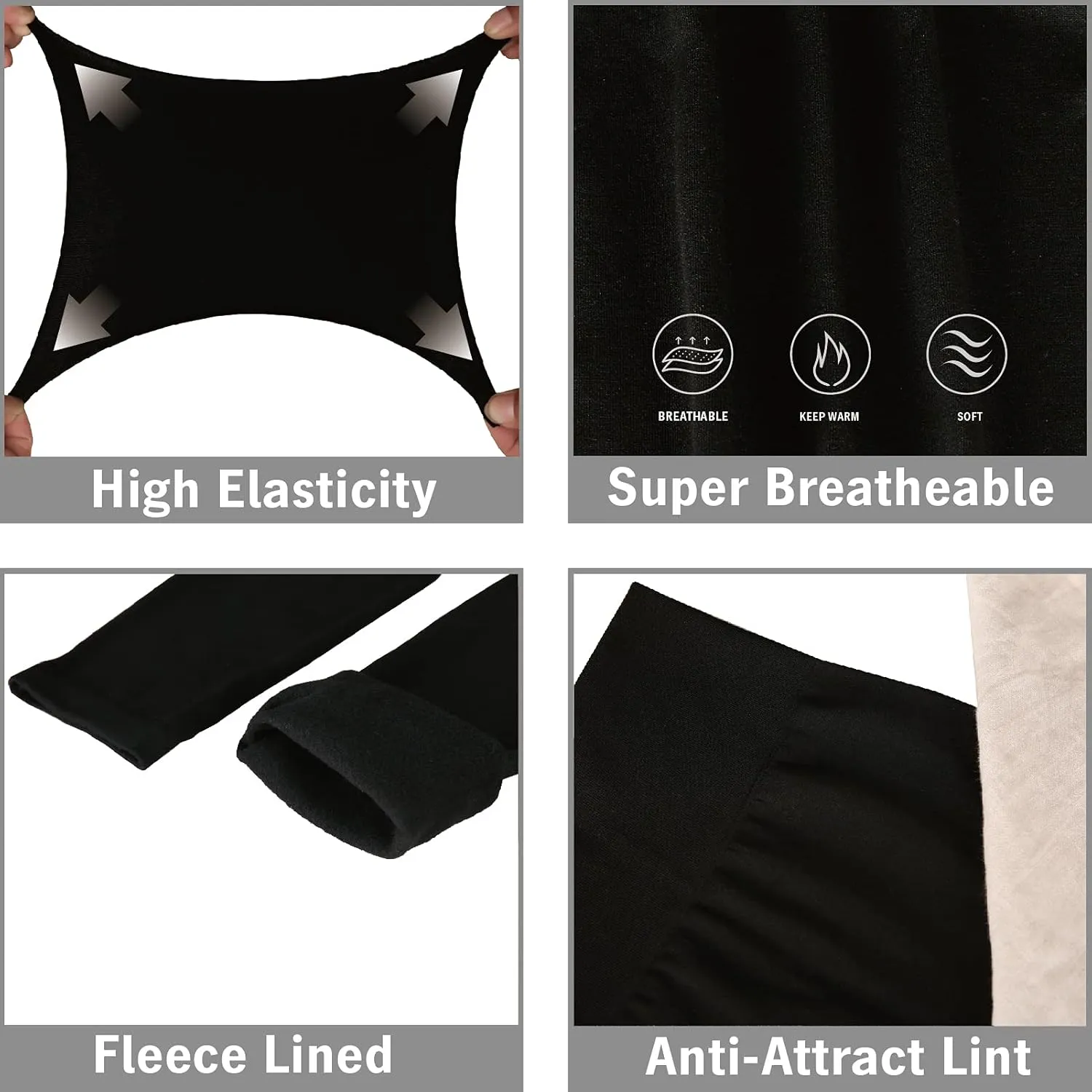 TRIUNION 3 Pack Thermal Fleece Lined Leggings Women High Waisted Tummy Control Winter Warm Yoga Pants for Workout&Running