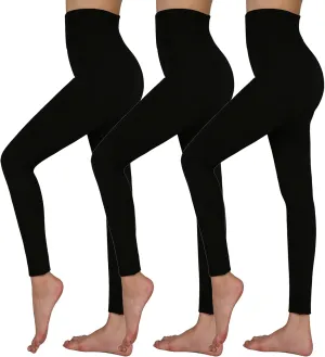 TRIUNION 3 Pack Thermal Fleece Lined Leggings Women High Waisted Tummy Control Winter Warm Yoga Pants for Workout&Running