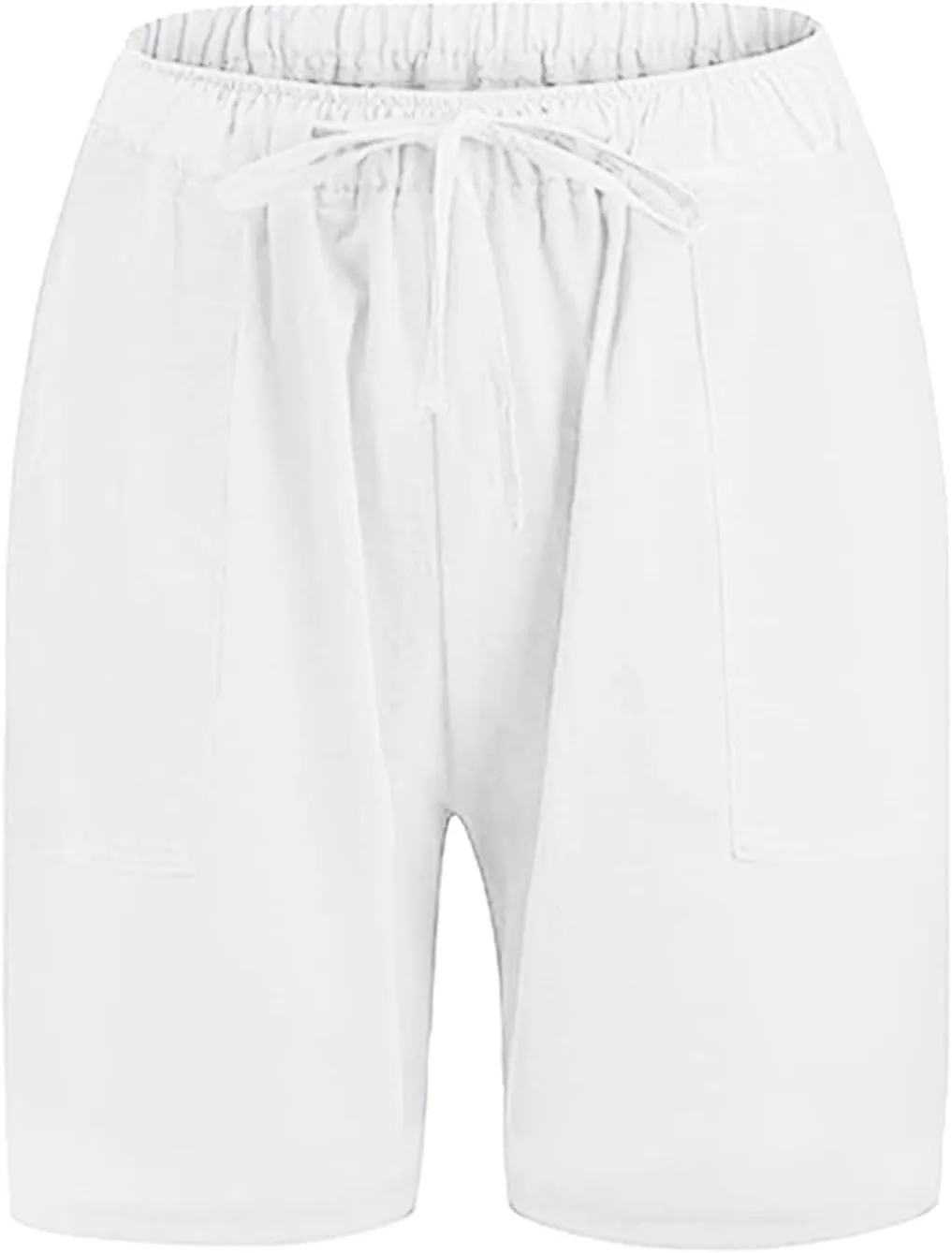 tuduoms Men's Linen Casual Workout Shorts Elastic Waist Summer Beach Pant Lightweight Board Slim Fit Shorts Big and Tall Size