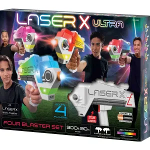 ULTRA 4 Player Blaster Laser Toy Game | range 300 ft / 90m | Batteries Included