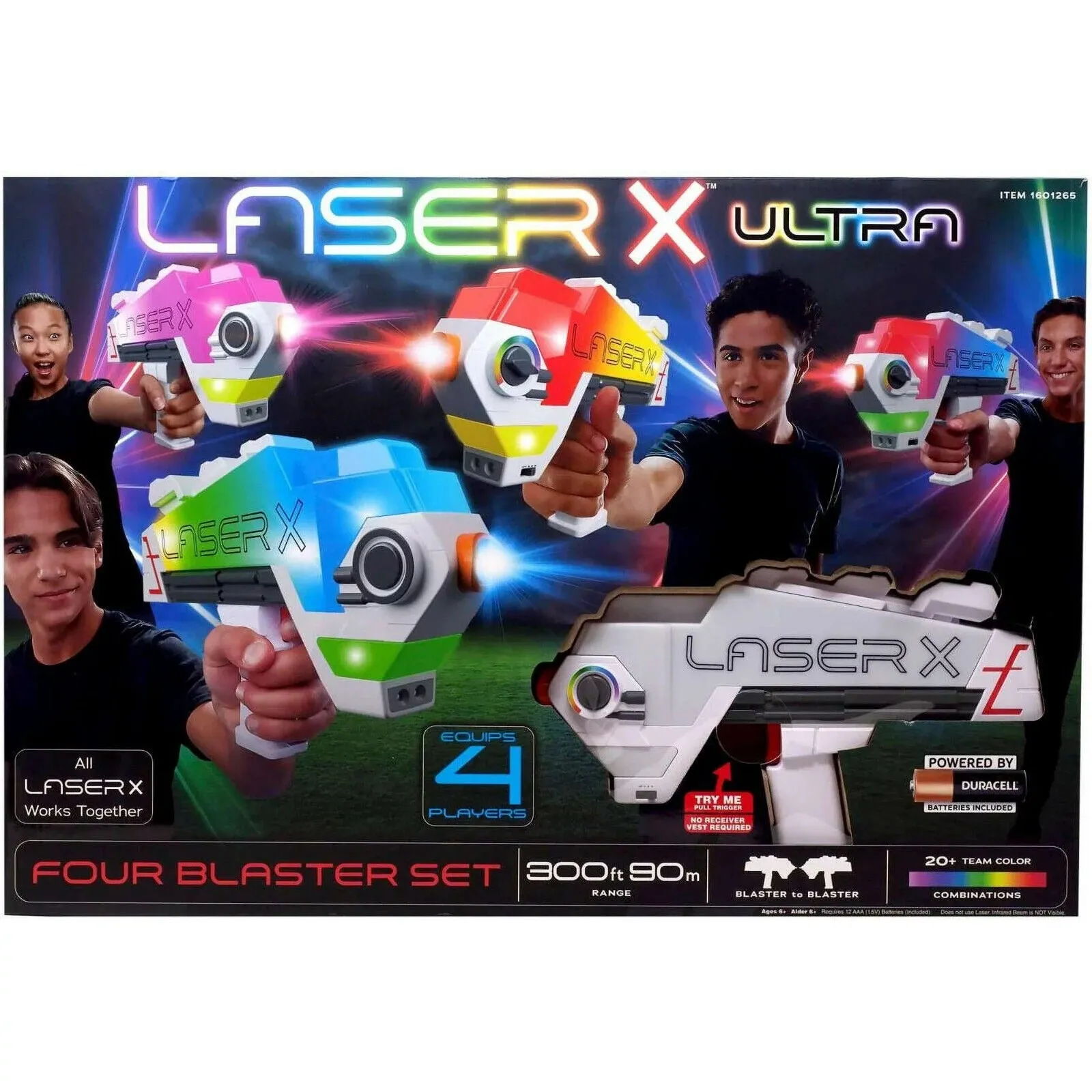 ULTRA 4 Player Blaster Laser Toy Game | range 300 ft / 90m | Batteries Included
