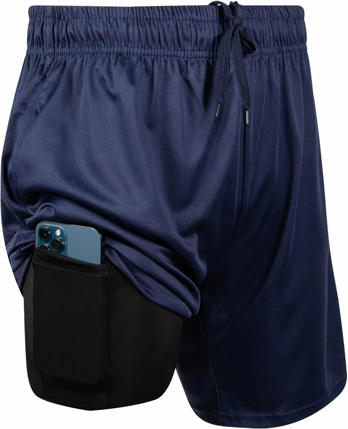 Ultra Performance 3 Pack Mens 2 in 1 Athletic Running Shorts 7 inch Inseam Workout Gym Compression Shorts for Men