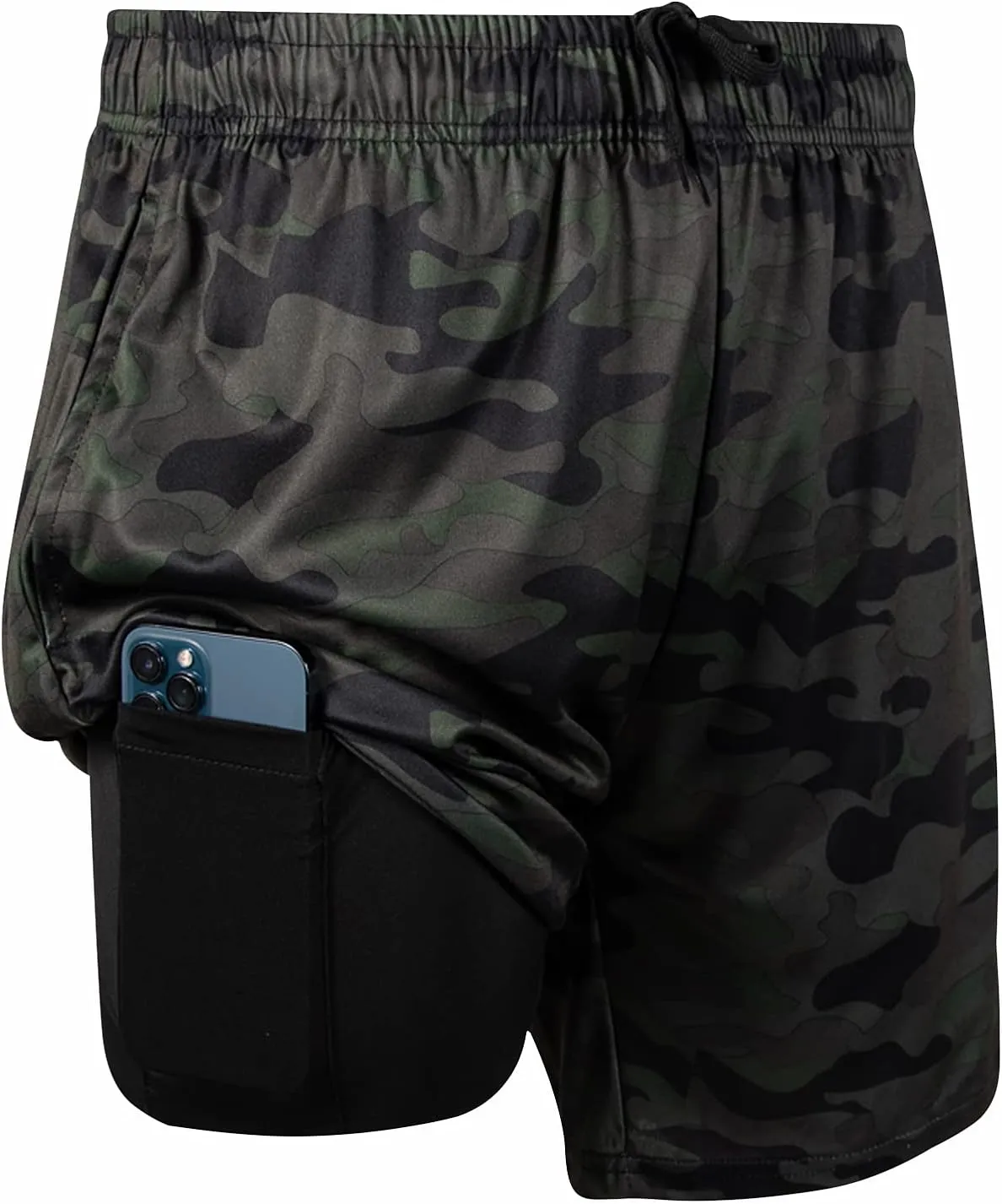 Ultra Performance 3 Pack Mens 2 in 1 Athletic Running Shorts 7 inch Inseam Workout Gym Compression Shorts for Men
