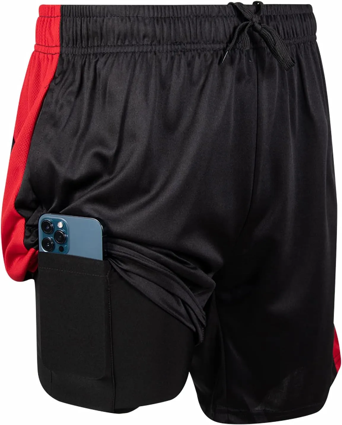 Ultra Performance 3 Pack Mens 2 in 1 Athletic Running Shorts 7 inch Inseam Workout Gym Compression Shorts for Men