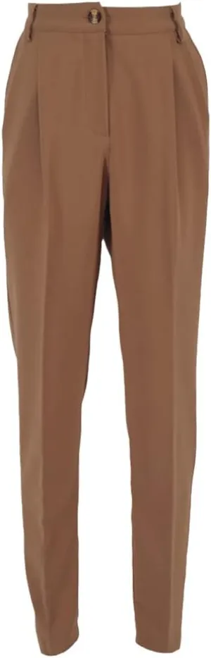 Vintage Zipper Khaki Trousers Women High Waist Office Pants Ladies Brown Trousers Work Wear Autumn Long Pants
