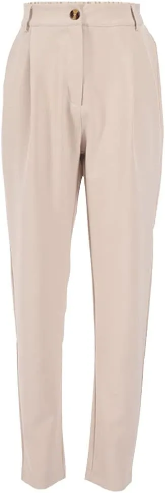 Vintage Zipper Khaki Trousers Women High Waist Office Pants Ladies Brown Trousers Work Wear Autumn Long Pants