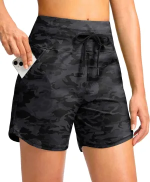 Viodia Women's 5" High Waisted Swim Board Shorts Quick Dry Beach Shorts with Pockets UPF 50  Swimsuit Bottoms with Liner