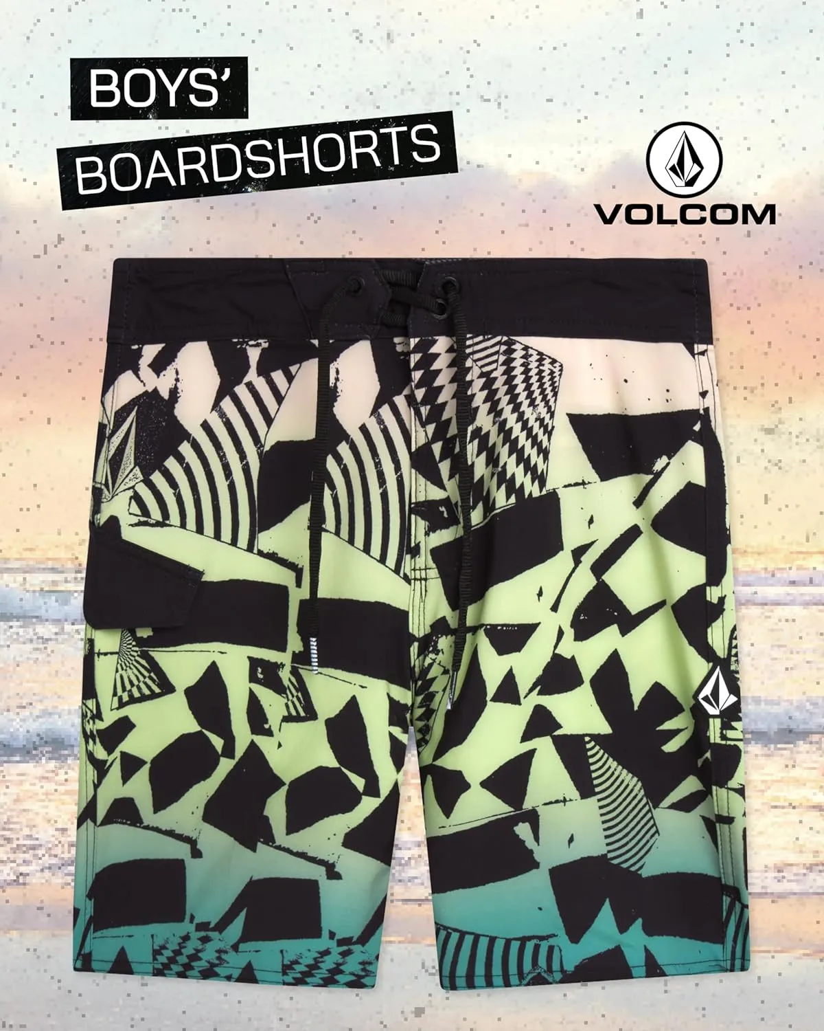 Volcom Boys Board Shorts - UPF 50  Quick Dry Boys Swim Trunks with Pockets - Kids' Swimwear Swim Shorts (Sizes: 8-16)