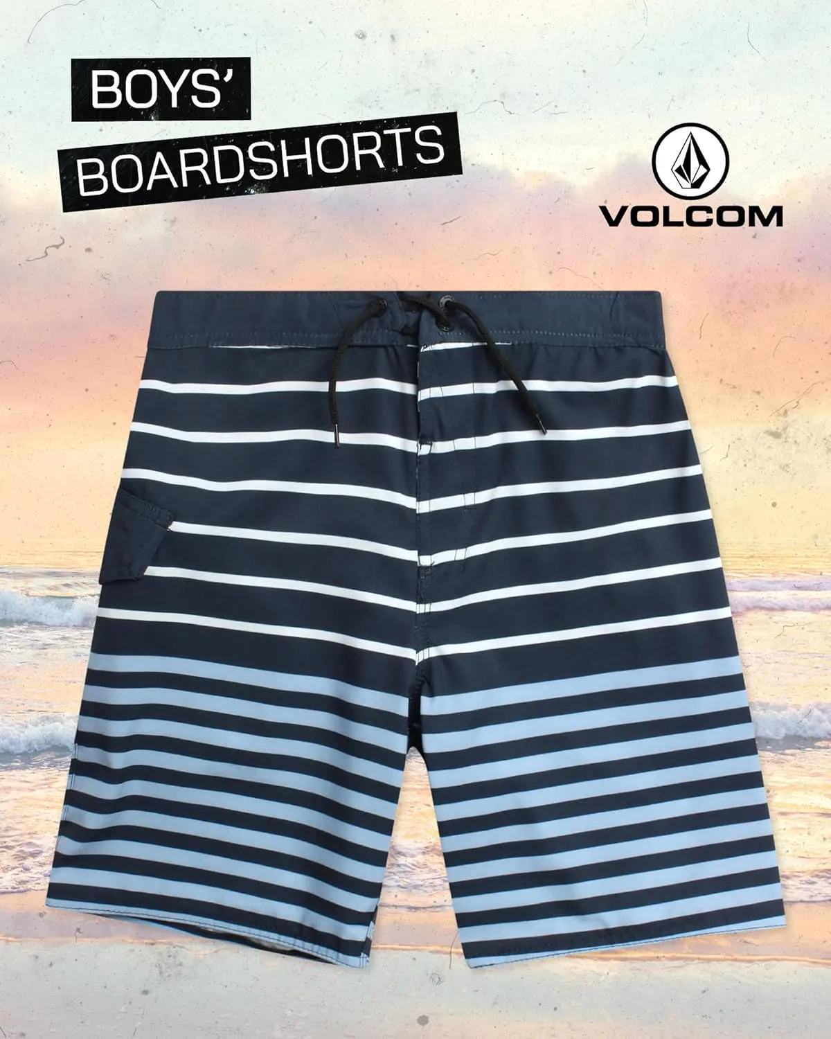 Volcom Boys Board Shorts - UPF 50  Quick Dry Boys Swim Trunks with Pockets - Kids' Swimwear Swim Shorts (Sizes: 8-16)