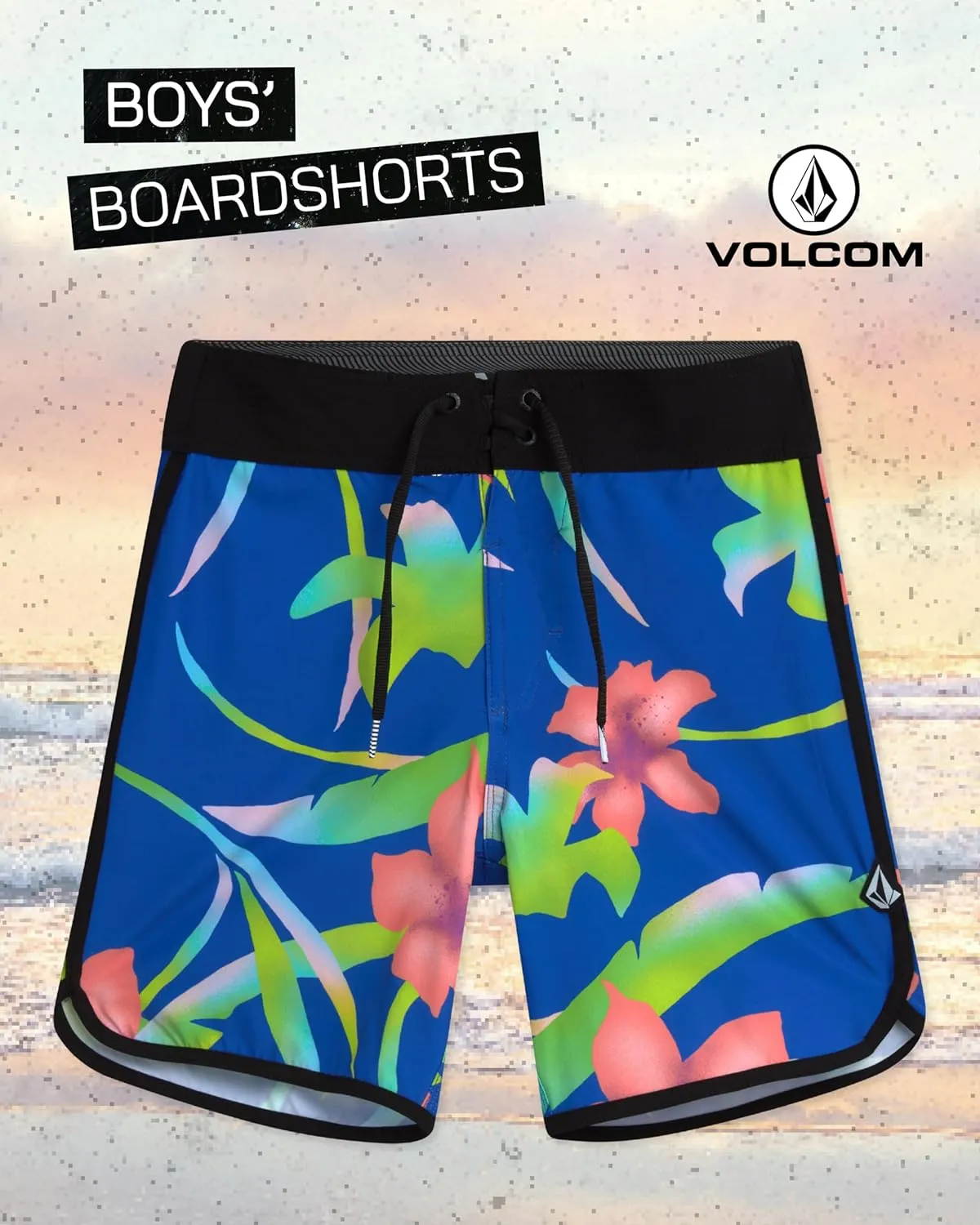 Volcom Boys Board Shorts - UPF 50  Quick Dry Boys Swim Trunks with Pockets - Kids' Swimwear Swim Shorts (Sizes: 8-16)
