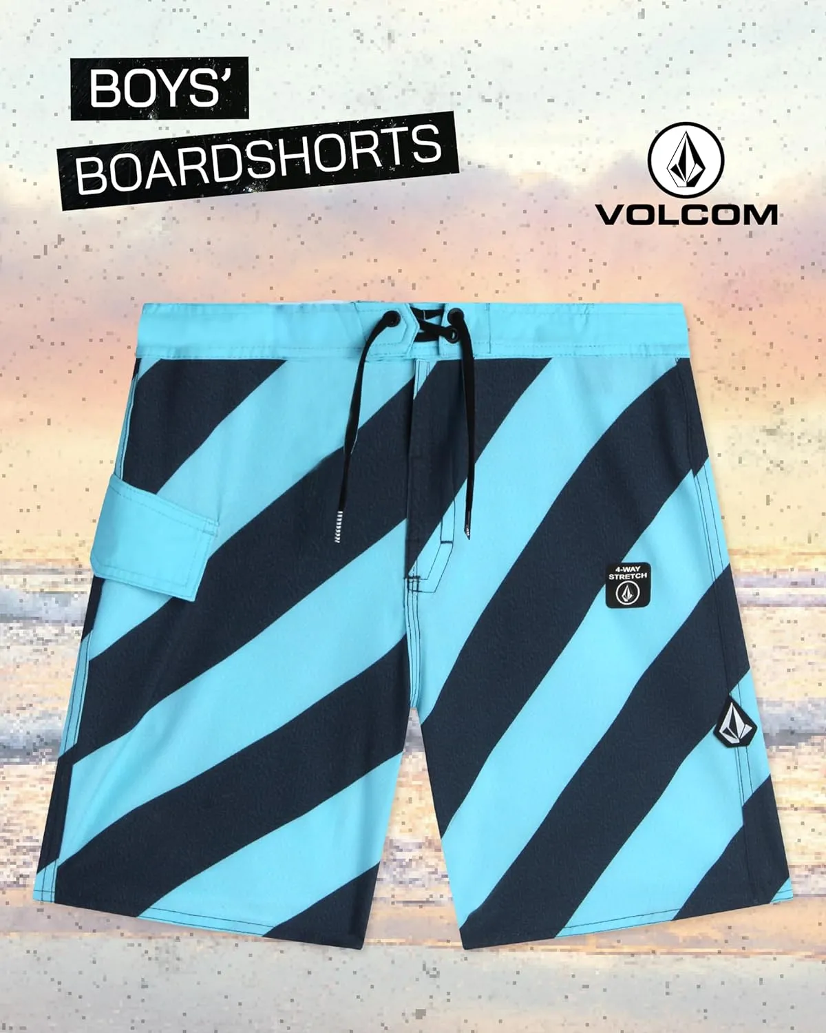 Volcom Boys Board Shorts - UPF 50  Quick Dry Boys Swim Trunks with Pockets - Kids' Swimwear Swim Shorts (Sizes: 8-16)