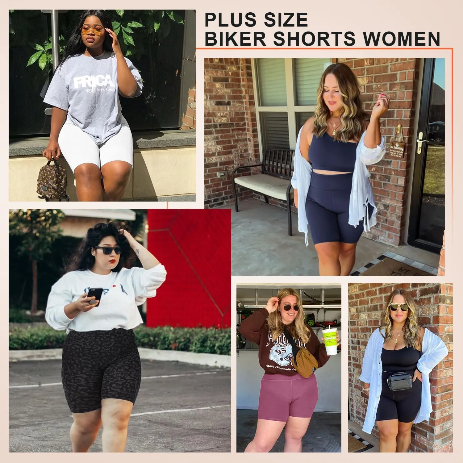 we fleece Plus Size 8" Biker Shorts with Pockets - High Waisted Spandex Yoga Shorts for Women, Workout Gym Cycling Athletic
