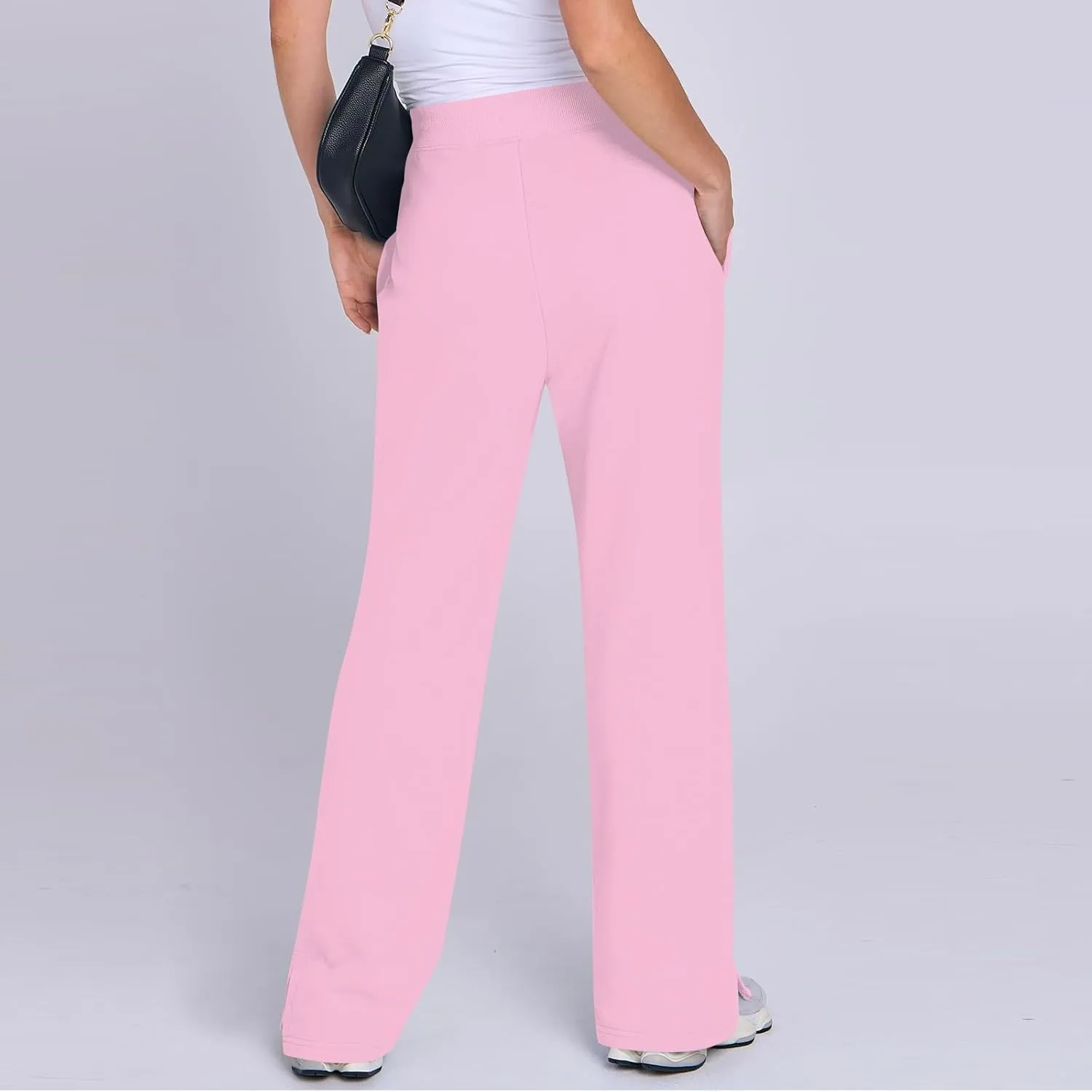 Wide Leg Pants Woman Drawstring High Waist Yoga Pants with Pocket Lightweight Casual Flare Sweatpants Baggy Lounge Pants