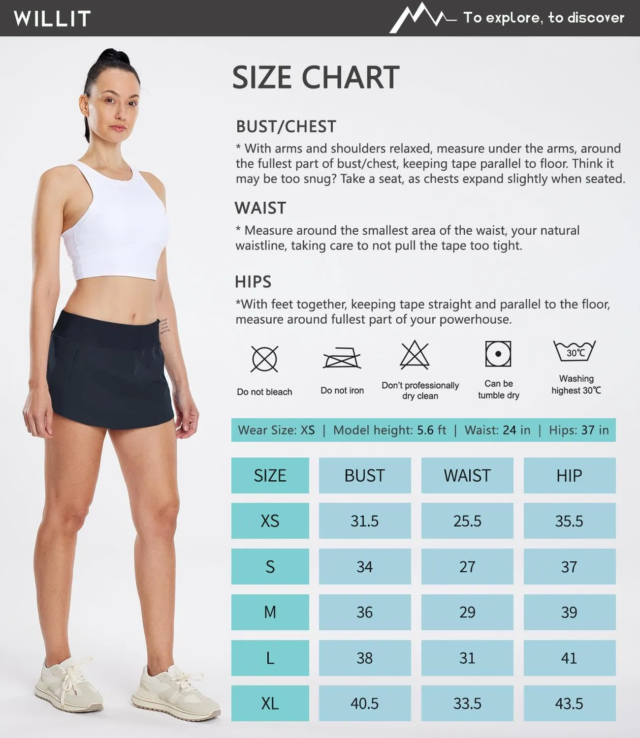 Willit Womens Swim Skirt Athletic Bathing Suit Skorts Skirts Swimsuit Bottoms with Zipper Pocket