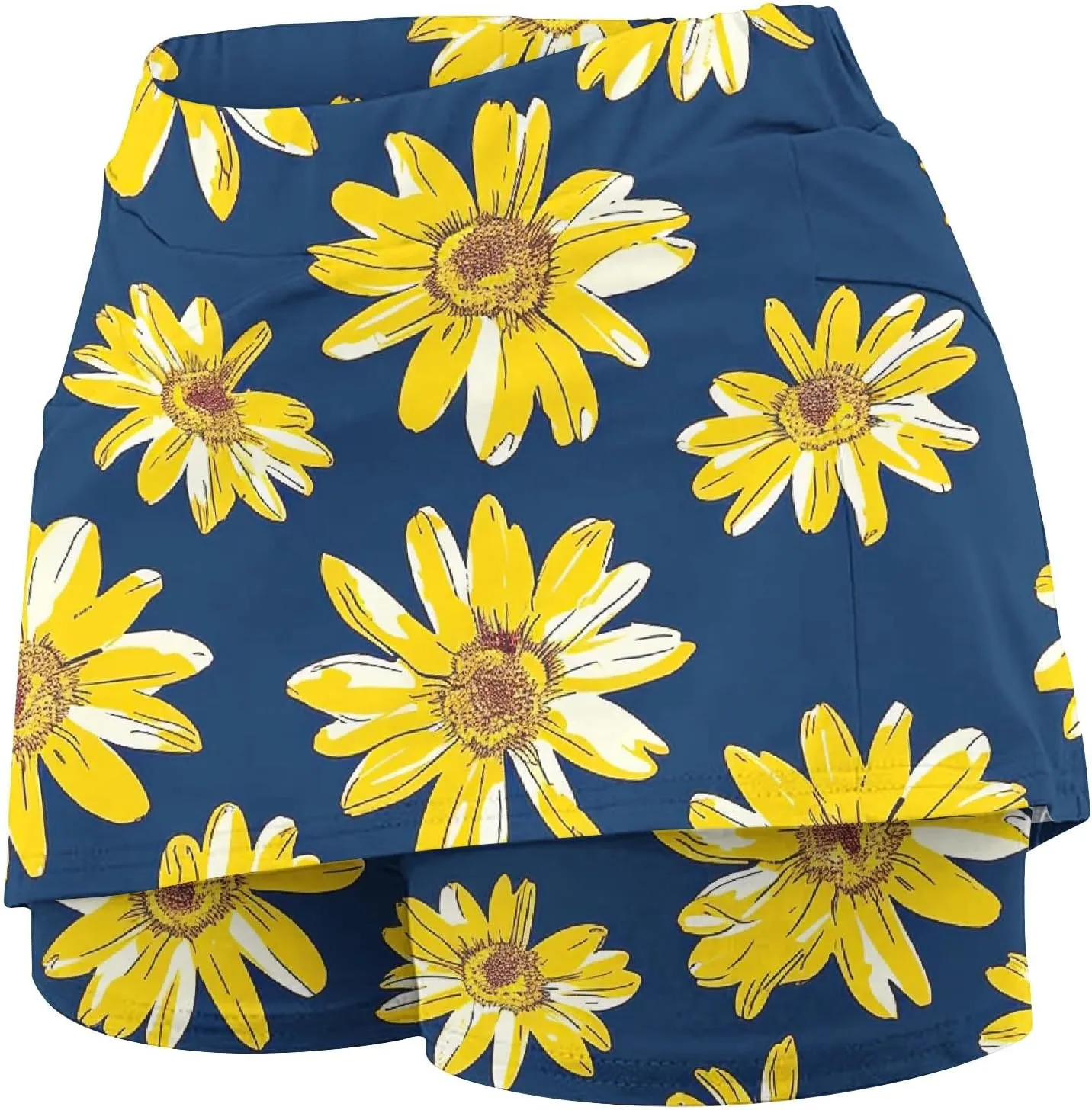 Women Athletic Shorts Trendy Summer Print High Waist Yoga Pant Tennis Skirt Built in Shorts Workout Lounge Golf Skirt