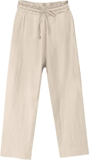 Women Cotton Linen Casual Pants, Summer Lightweight Loose Going Out Trendy Clothes Fashion Breathable Vacation Trousers