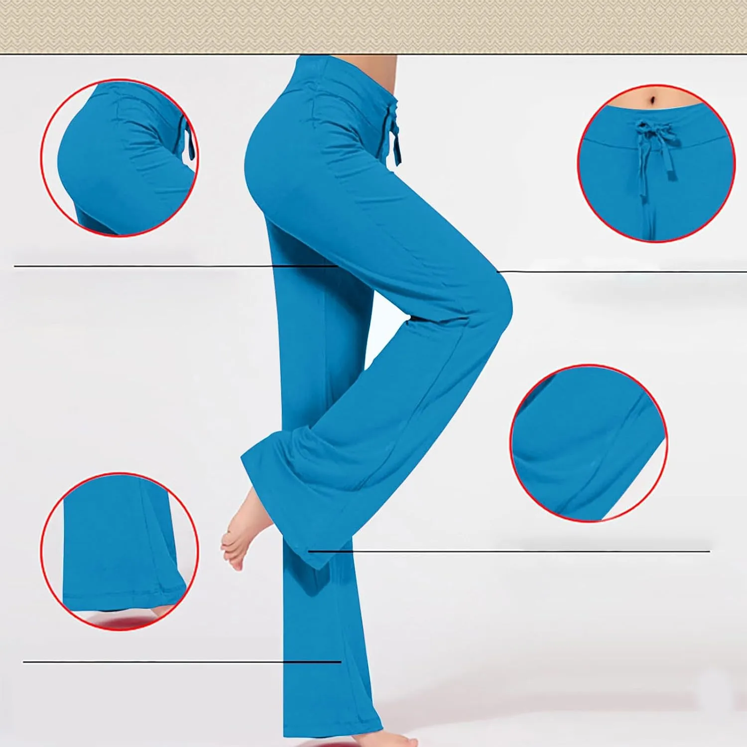 Women Plus Size Yoga Pants 2025 Casual Drawstring Elastic High Waist Wide Leg Workout Trousers Loose Palazzo Pants